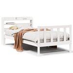 vidaXL Cadre de lit sans matelas blanc 75x190 cm bois de pin massif