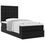 VidaXL Lit ottoman avec matelas noir 100x200 cm similicuir