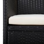 vidaXL Ensemble à manger de jardin avec coussins 7 Pièces Noir