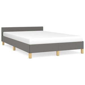 vidaXL Cadre de lit sans matelas gris foncé 120x190 cm tissu