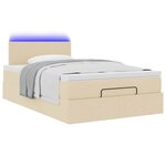 vidaXL Cadre de lit ottoman avec matelas crème 120x200cm tissu