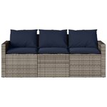 vidaXL Ensemble à manger de jardin et coussins 2 Pièces gris rotin