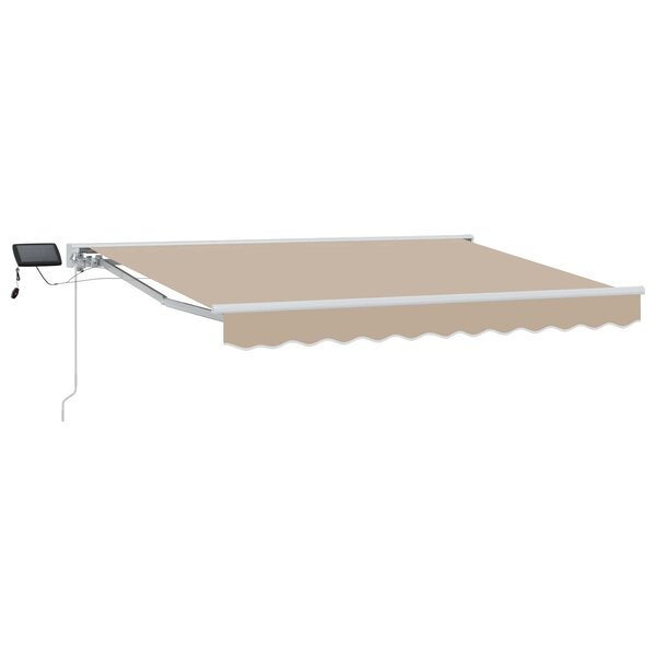 vidaXL Cadre de store manuel avec LEDs Beige et blanc 3 5 x 2 m