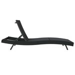 vidaXL Chaise longue Noir 70 x 197 x 82 cm Rattan synthétique  métal