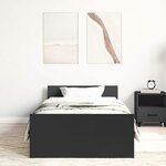 vidaXL Cadre de lit sans matelas noir 75x190 cm bois ingénierie