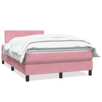 vidaXL Sommier à lattes de lit avec matelas rose 120x220 cm velours