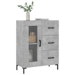 vidaXL Buffet gris béton 69 5x34x90 cm bois d'ingénierie