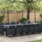 Ensemble de salle à manger de jardin de 15 pièces avec coussins Anthracite Poly Rattan