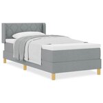 vidaXL Lit avec sommier tapissier et matelas gris clair  90 x 200 cm  tissu.