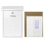 Boîte aux Lettres en Acier  Premium E5601  Anti-pluie  Facile à Installer  Blanc