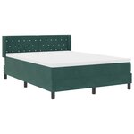 vidaXL Lit à ressorts avec matelas Vert foncé 190 x 140 cm Polyester