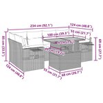 vidaXL Salon de jardin 7 Pièces avec coussins noir résine tressée