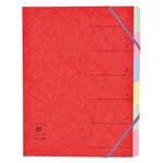 Trieur 6 onglets CL 7/10ème Dos extensible à élastiques Rubriques imprimées Coloris Aléatoire COUTAL