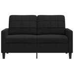 vidaXL Canapé à 2 places Noir 120 cm Velours