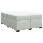 vidaXL Sommier à lattes de lit et matelas Gris clair 140x200cm Velours