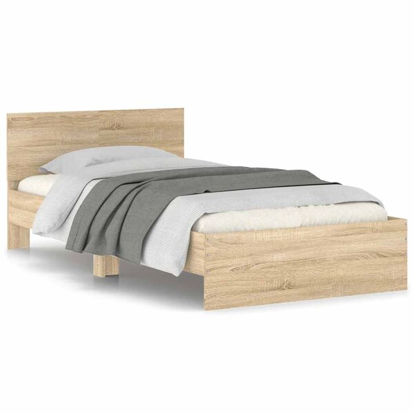 vidaXL Cadre de lit sans matelas avec tête de lit 100x200 cm