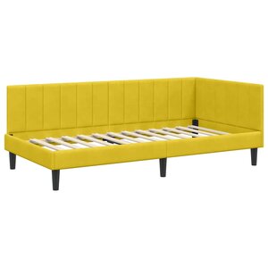 vidaXL Cadre de lit d'angle Jaune 90 cm x 200 cm tissu