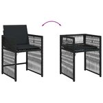 vidaXL Chaises de jardin lot de 4 avec coussins noir résine tressée