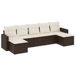 vidaXL Salon de jardin avec coussins 7 Pièces marron résine tressée