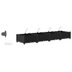 vidaXL Pots de jardin Noir 160 x 40 x 22 cm Acier