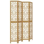 vidaXL Cloison de séparation 4 panneaux marron bois paulownia massif