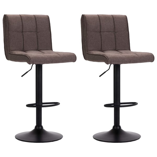 vidaXL Tabourets de bar lot de 2 taupe tissu