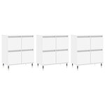 vidaXL Buffets 3 Pièces Blanc Bois d'ingénierie
