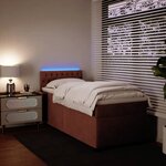 vidaXL Sommier à lattes de lit avec matelas Rose 90x190 cm Velours