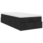 vidaXL Cadre de lit ottoman avec matelas noir 90x190 cm tissu