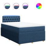 vidaXL Sommier à lattes de lit avec matelas Bleu 120x200 cm Tissu
