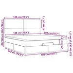VidaXL Cadre de lit ottoman avec matelas bleu foncé 180x200 cm velours