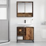 vidaXL Cabinet de salle de bain avec porte Bois Ancien 65 x 33 x 60 cm