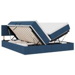 vidaXL Lit de rangement LED avec matelas Bleu 200 x 200 cm Tissu
