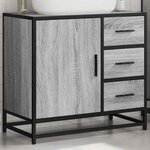 vidaXL Armoire de lavabo de salle de bain sonoma gris 65x33x60 cm