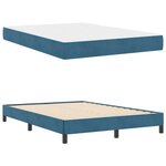 vidaXL Lit boxspring avec matelas Bleu foncé 160 x 200 cm Velours