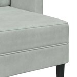vidaXL Canapé 2 places avec méridienne en L gris clair 125 cm velours