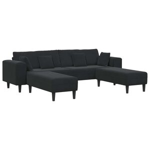 vidaXL Canapé 3 Pièces Noir 250 x 188 x 76 cm Velours