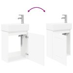 vidaXL Meuble de salle de bain avec robinet Blanc 45 5 x 22 5 x 84 cm