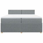vidaXL Sommier à lattes de lit avec matelas Gris clair 200x200cm Tissu