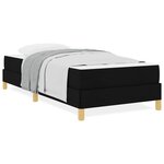 vidaXL Lit à ressorts Noir  Marron 100 x 200 cm Tissu  Bois Engineered