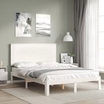 vidaXL Cadre de lit sans matelas blanc 140x190 cm bois de pin massif