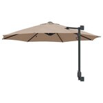 vidaXL Parasol de jardin Taupe et Noir 248 x 248 x 148 cm