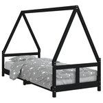 vidaXL Cadre de lit pour enfants noir 80x200 cm bois de pin massif