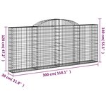 vidaXL Paniers à gabions arqués 8 Pièces 300x30x120/140 cm fer galvanisé