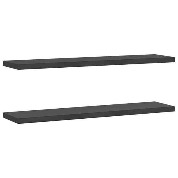 vidaXL Étagères murales 2 Pièces 100x23 5x3 cm noir acier inoxydable