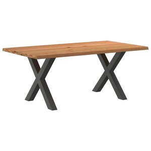 vidaXL Table à manger marron clair bois de chêne massif rectangulaire