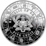 Monnaie LEO Aquarelle Zodiac 1 Oz Argent 5 Cedis Ghana 2026 (PRÉCOMMANDE)