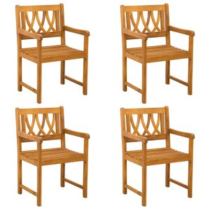 vidaXL Chaises de jardin 4 Pièces Naturel Bois d'Acacia Massif