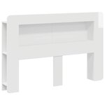 vidaXL Cabinet de Tête de Lit Blanc brillant Bois d’ingénierie