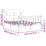 vidaXL Cadre de lit sans matelas 140x190 cm bois de pin massif